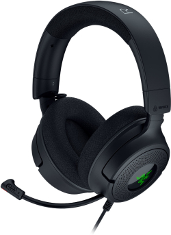 Слушалки Razer Kraken V4 X, USB кабел 1.8 m, 20 kHz, 32Ω, 40mm, Микрофон HyperClear, Черен