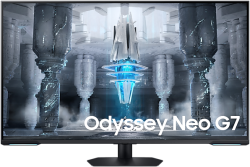 Монитор Геймърски Samsung Odyssey Neo G7, 43" 3840x2160, VA, 16:9 144Hz, 1ms, 400cd/m2, HDMI, DP, Бял-Черен
