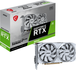 Видеокарта MSI Video Card Nvidia GeForce RTX 3050 VENTUS 2X XS WHITE 8G OC, 8GB GDDR6, 128bit