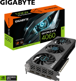 Видеокарта Nvidia GF RTX 4060, 8GB, Gigabyte Eagle, OC, PCI-E 4.0, GDDR6, 128-bit, DisplayPort, HDMI