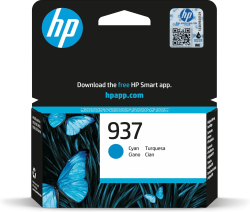 Касета с мастило HP 937 Cyan Original Ink Cartridge; 4S6W2NE#CE1