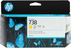 Касета с мастило HP 738 DesignJet - 130 мл., Жълта; 498N7A