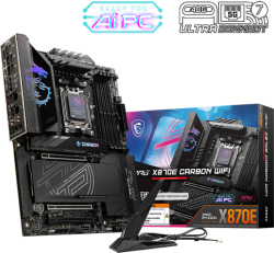 Дънна платка MSI MPG X870E CARBON WIFI, AM5, 4х DDR5, 5000 Mb/s, 802.11be, BT V5.4, АТХ