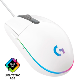 ГЕЙМЪРСКА МИШКА LOGITECH G102 Lightsync USB - Бяла- PN 910-005824