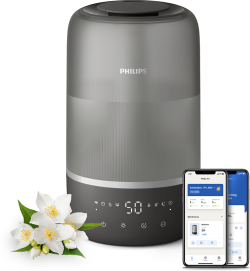  Овлажнител на въздух PHILIPS Series 1000, ножен режим, Таймер, 34 dBA, Тъмносив