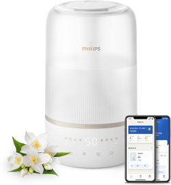  Овлажнител на въздух PHILIPS Series 1000, Автоматичен режим, 34 dBA, 275 ml/h, 41 м2, Бял