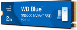 Хард диск / SSD SSD WD Blue SN5000 2TB M.2 2280 PCIe Gen4 x4 NVMe TLC, Read-Write: 5150-4850 MBps, IOPS 650K-770K, TBW: 900