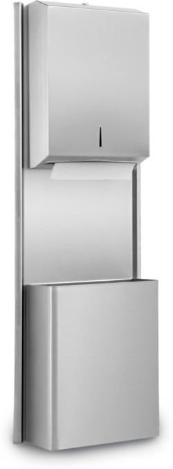 Dayco Диспенсър за кърпи, с кош, 35 х 15 х 100 cm, инокс