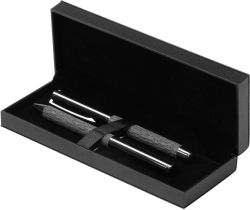 Канцеларски продукт Комплект химикалка и ролер Leatherink, метални