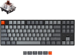 Клавиатура Геймърска Механична клавиатура Keychron K8 TKL, Hot-Swappable Gateron Optical Brown