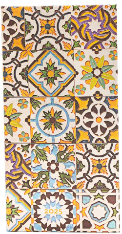 Канцеларски продукт Paperblanks Планер Porto, Slim, хоризонтален, твърда корица, 80 листа, за 2025 година