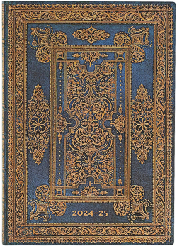 Канцеларски продукт Paperblanks Планер Blue Luxe, Midi, хоризонтален, мека корица, 112 листа, за 2024-2025 година