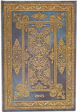 Канцеларски продукт Paperblanks Планер Blue Luxe, Mini, хоризонтален, твърда корица, 80 листа, за 2025 година