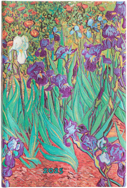 Канцеларски продукт Paperblanks Планер Van Gogh's Irises, Mini, Verso, твърда корица, 80 листа, за 2025 година