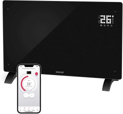  Конвектор Sencor SCF 4241BK, 2000W, 3 степени, Wi-Fi, Bluetooth, LCD, IP24, черен