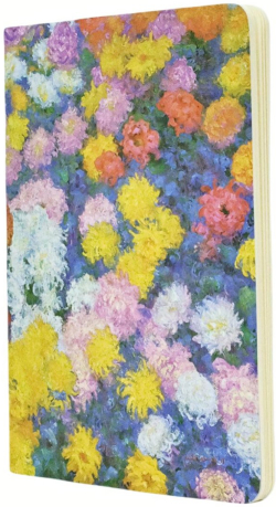 Канцеларски продукт Paperblanks Тетрадка Monet Chrysanthemums, А5, широки редове, 40 листа