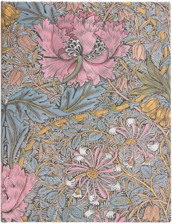Канцеларски продукт Paperblanks Планер Morris Pink, Ultra, Verso, твърда корица, 80 листа, за 2025 година