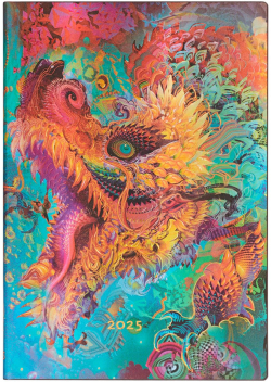 Канцеларски продукт Paperblanks Планер Humming Dragon, Midi, хоризонтален, мека корица, 88 листа, за 2025 година