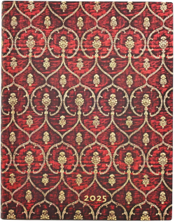 Канцеларски продукт Paperblanks Планер Red Velvet, Ultra, вертикален, мека корица, 88 листа, за 2025 година