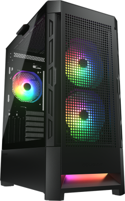 Кутия COUGAR Airface RGB ,Кутия за компютър, Mid Tower, мрежест преден панел, Черен