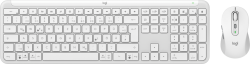 Клавиатура LOGITECH Signature Slim Combo MK950 - OFF WHITE - US INT'L - 2.4GHZ-BT - INTNL-973, Бяла