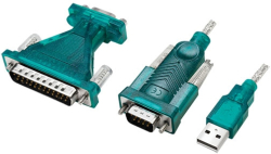 Кабел/адаптер USB to SERIAL DB9M+DB25M convert, Logilink UA0042B