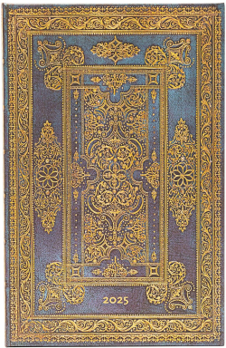 Канцеларски продукт Paperblanks Планер Blue Luxe, Maxi, вертикален, твърда корица, 80 листа, за 2025 година