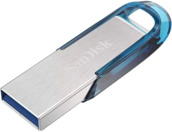 USB флаш памет USB памет SanDisk Ultra Flair, USB 3.0, 128GB, син