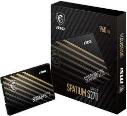 Хард диск / SSD MSI SPATIUM S270, 240 GB, 2.5", SATA 3 6Gb/s, 400-500MB/s, 3D NAND