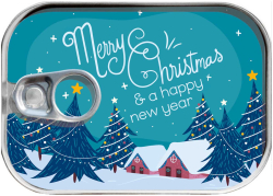 Продукт Gespaensterwald Картичка-консерва, Merry Xmas & Happy New Year - Къщички