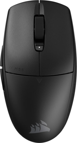Мишка Corsair M55, Безжична, Гейминг, 24000dpi, 2.4GHz SLIPSTREAM, Програмируеми бутони, Черен