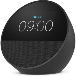 Продукт Смарт часовник Amazon Echo Spot 2024, Alexa асистент, Черен