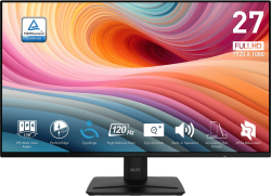 Монитор MSI PRO MP271A E2 - 27", 1920 x 1080 (FHD), 16:9, 120 Hz, IPS панел, 300 cd/м., Черен
