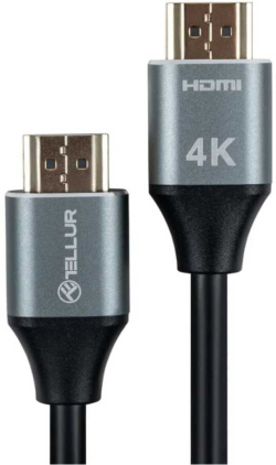 Tellur High Speed кабел за данни, 4K, 18Gbps, Ethernet,1.5 м, черен