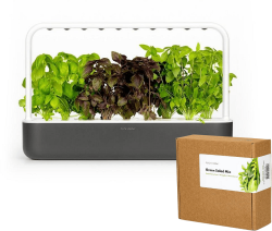 Комплект Click and Grow смарт саксия Smart Garden 9, Сива + семена 9 броя Салатен микс