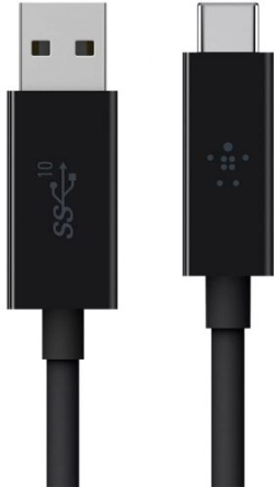 Кабел Belkin, USB-C към USB-A, черен