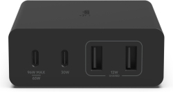 Принадлежност за смартфон Зарядно устройство Belkin BoostCharge Pro, Gan, 4 порта/ USB-C x2 и USB-A x2/108W с кабел 2M, Черен