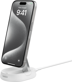 Принадлежност за смартфон Регулируемо безжично зарядно устройство Belkin BOOST CHARGE™ PRO Qi2 15w, Бял