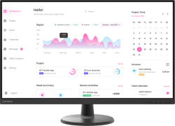 Монитор LENOVO D32-45 - 31.5", 1920 x 1080 FHD, VA дисплей, антирефлексно покритие 16:9, Време за реакция до 4 ms., 75 Hz, Черен