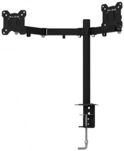 Стойка за два монитора, За плот, До 8 кг на монитор, Черен