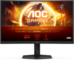 Монитор AOC CQ27G4X, 27" Curved 1500R, Fast VA, WLED, 2560x1440@180Hz, 1ms GtG