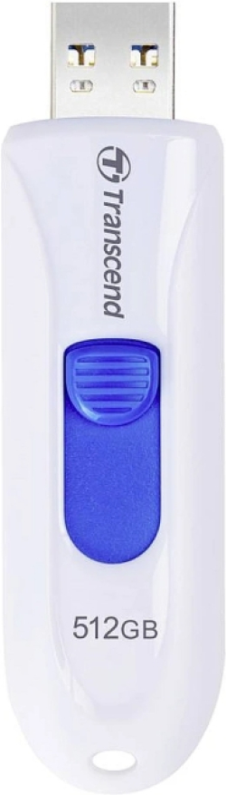 Transcend 512GB, USB3.1, Flash Drive, Capless, Бял