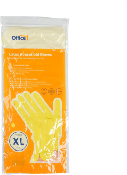 Почистващ продукт Office 1 Ръкавици, домакински, латексови, размер XL