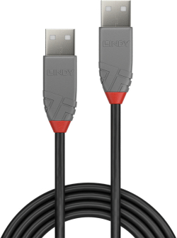 LINDY LNY-36695 :: Кабел USB 2.0 Type A-А, Anthra Line, M-M, 5.0 м