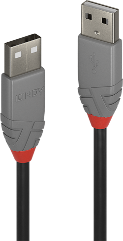LINDY LNY-36691 : Кабел USB 2.0 Type A-А, Anthra Line, M-M, 0.5 м
