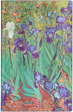 Канцеларски продукт Paperblanks Планер Van Gogh's Irises, Maxi, хоризонтален, мека корица, 88 листа, за 2025 година