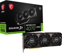 Видеокарта MSI GeForce RTX 4070 Ti Super SHADOW 3X OC, 16GB GDDR6X, 3x DisplayPort 1.4a, 1x HDMI 2.1a