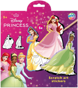Moxy Стикери за издраскване Disney принцеси, 5 броя