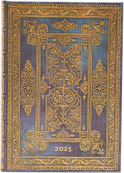 Канцеларски продукт Paperblanks Планер Blue Luxe, Midi, 1 ден на страница, твърда корица, 208 листа