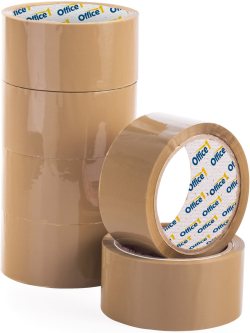 Канцеларски продукт Office 1 Тиксо, опаковъчно, 48 mm x 66 m, кафяво, 6 броя